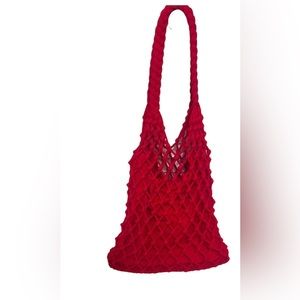 Women's Ren Crochet Bag Red classy and beautiful knitted yarn macrame purse